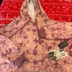 Hoodie Rosa y blanco